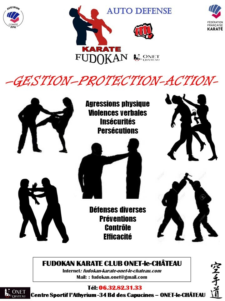 Affiche section Auto Défense Fudokan KC Onet-le-Château