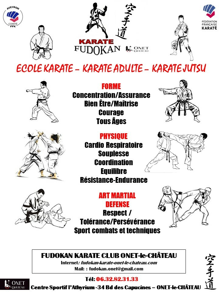 Affiche section Karaté Fudokan KC Onet-le-Château -  Ecole Shotokan