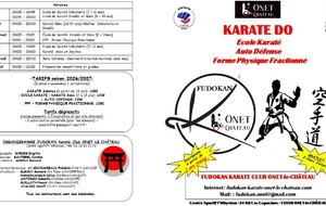 Plaquette informations Fudokan KC Onet-lr-Château