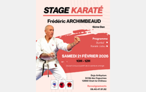 Stage Karaté Club  Millau dirigé par Frédéric ARCHIBEAUD CN6 à Onet-le-Château