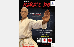 Stage Karaté Entente Clubs Baraqueville/Olemps/Onet/Sébazac avec Jean-Pierre LAVORATO CN10 - Expert Fédéral - le 25 Mars 2026  à SEBAZAC