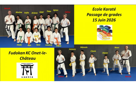 Passage grades Ecole de Karaté 15 Juin 2026 -
