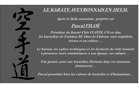 Le Karaté Aveyronnais en deuil...