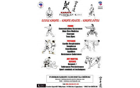 Affiche section Karaté Fudokan KC Onet-le-Château -  Ecole Shotokan